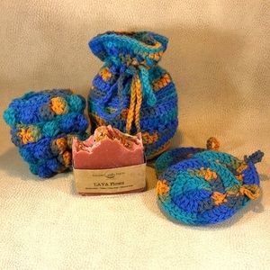 Handmade Cotton Crochet Spa or Travel Set